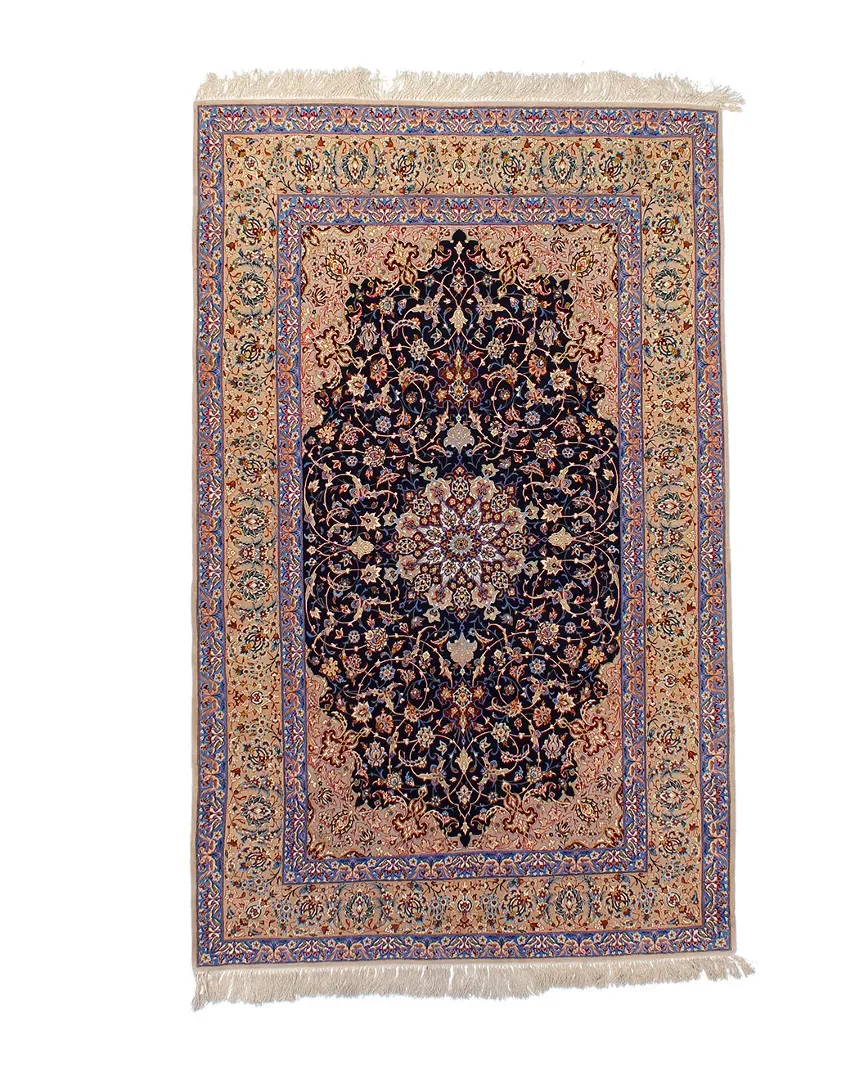 Persian Hand-Knotted Rug - Navy Blue, Wool