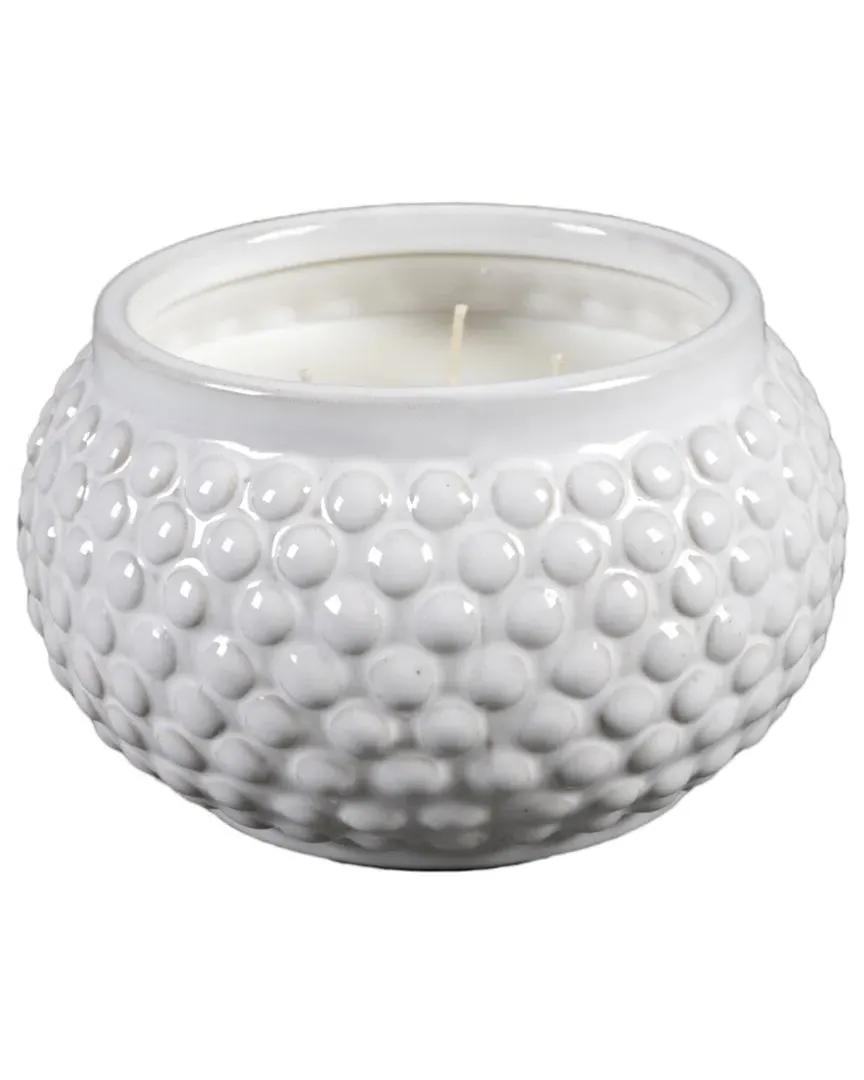 18.5oz Ceramic Ribbon Candle - White image