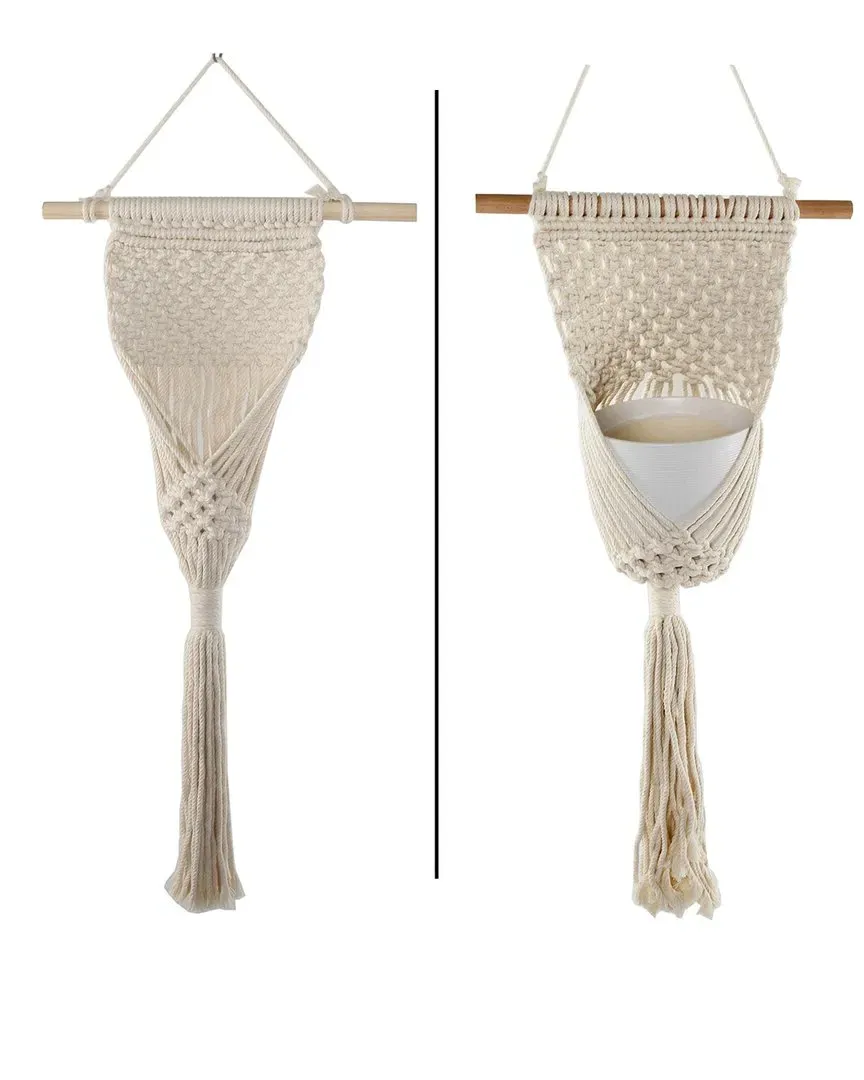 33in Macrame Plant Hanger - White, Rope