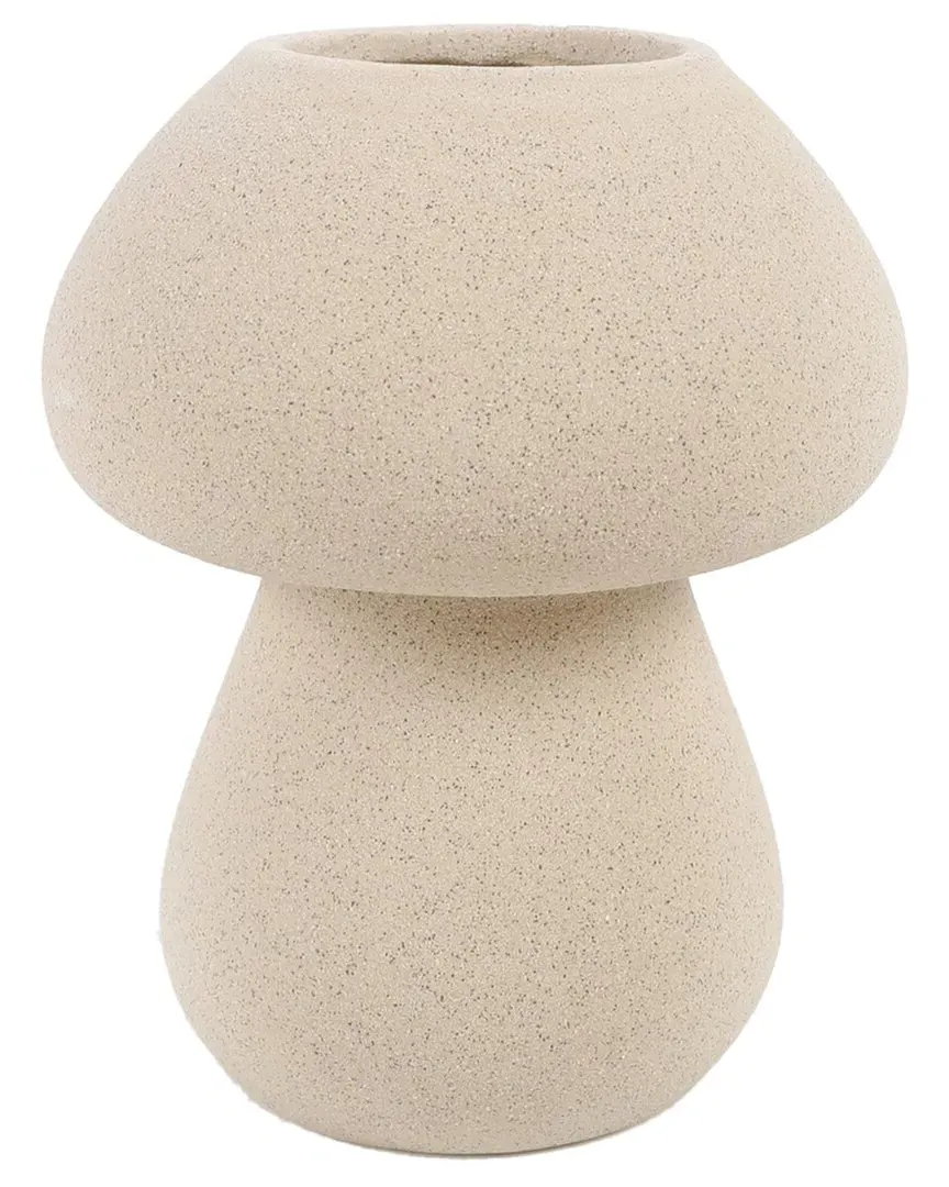 6in Mushroom Ceramic Vase - Tan image