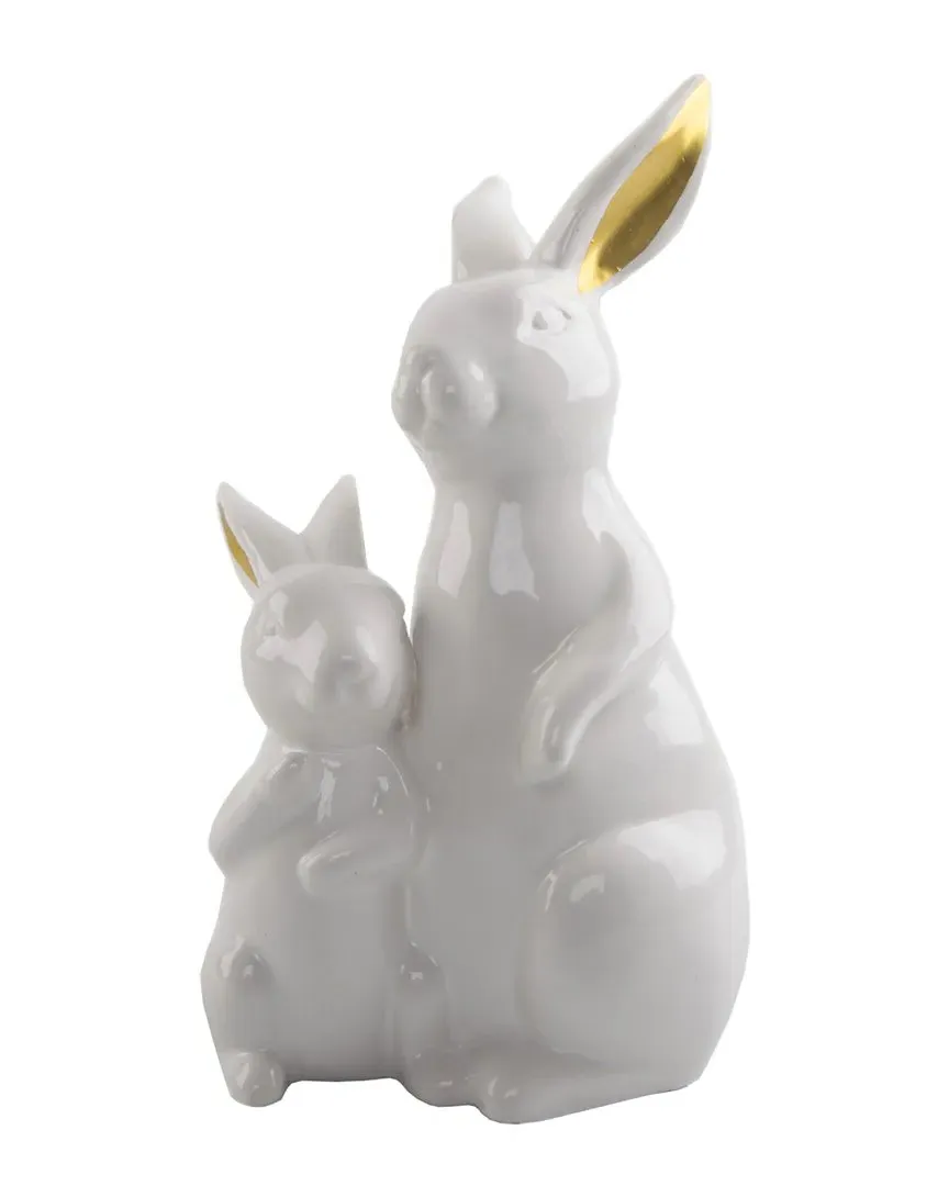 9in Ceramic Bunny Figurine - Pearl White, Ceramic image