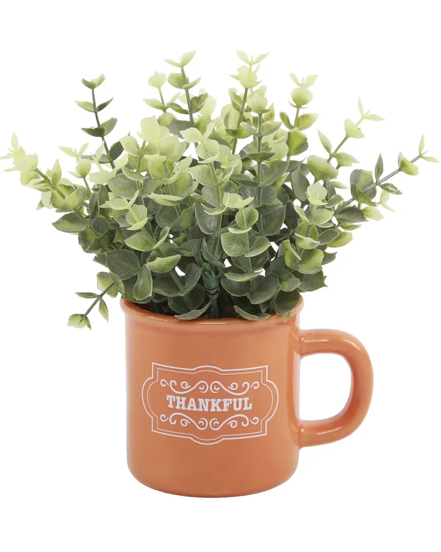 Euc In Thankful Ceramic Planter - Orange image