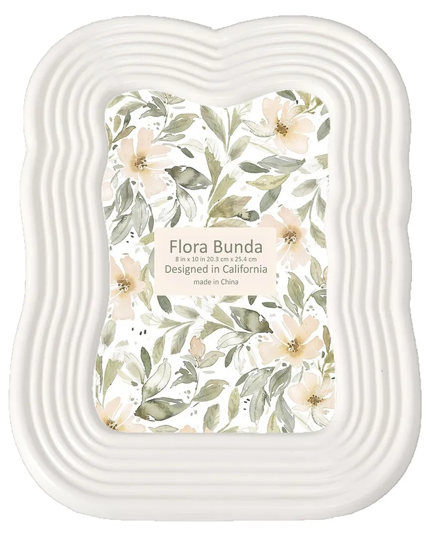 Flora Bunda 8x10 Curves Photo Frame - Ivory, Ceramic image
