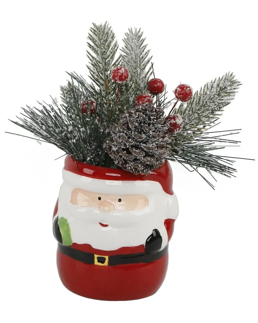 Holiday Mix Ceramic Santa Pot - Red image