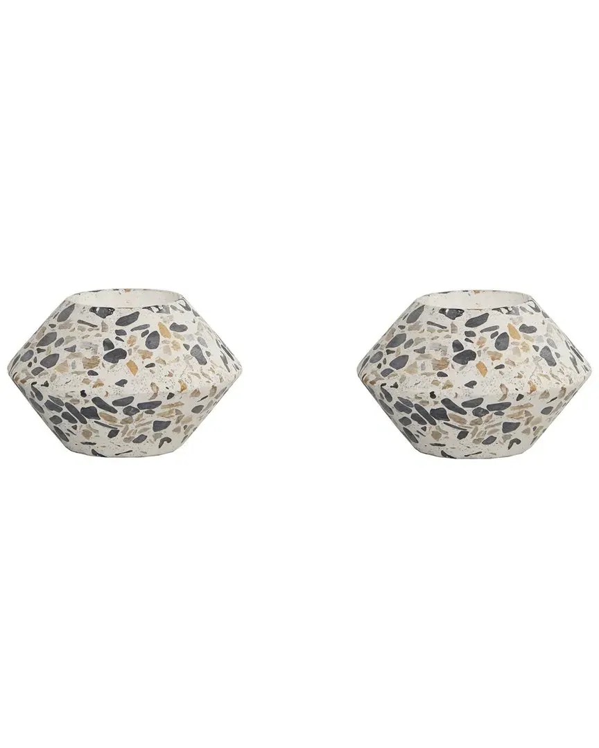 Set of 2 Terrazzo Tea Light Holders - Natural, Cement image
