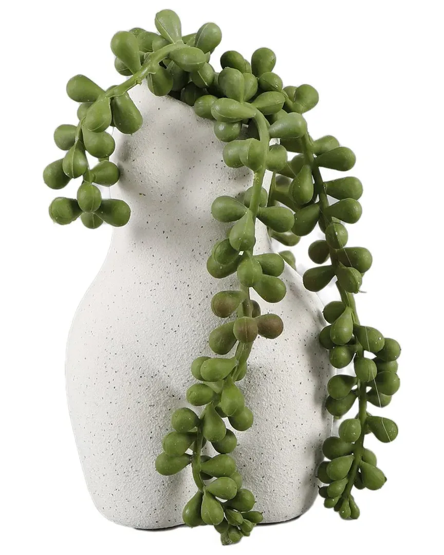 String of Pearls in Ceramic Vase - White image