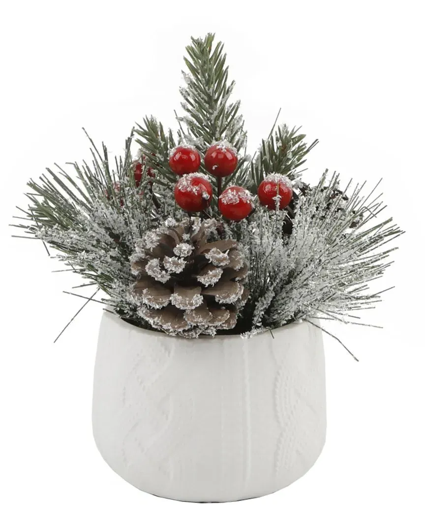 Xmas Mix Ceramic Pot - White image