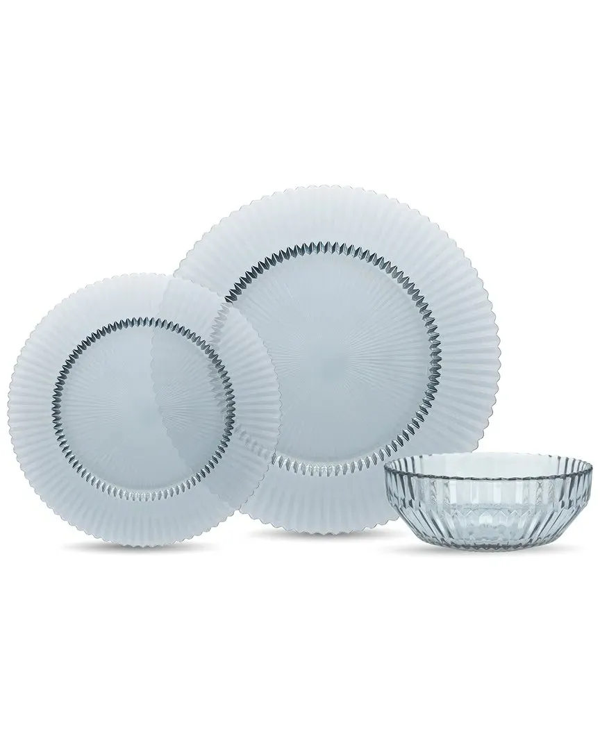 Archie 12pc Dinnerware Set - Dusk Gray, Glass