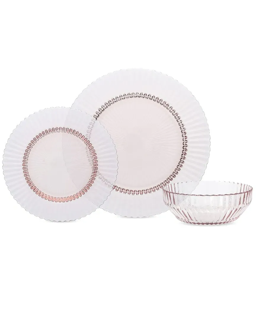 Archie 12pc Dinnerware Set - Pink, Glass
