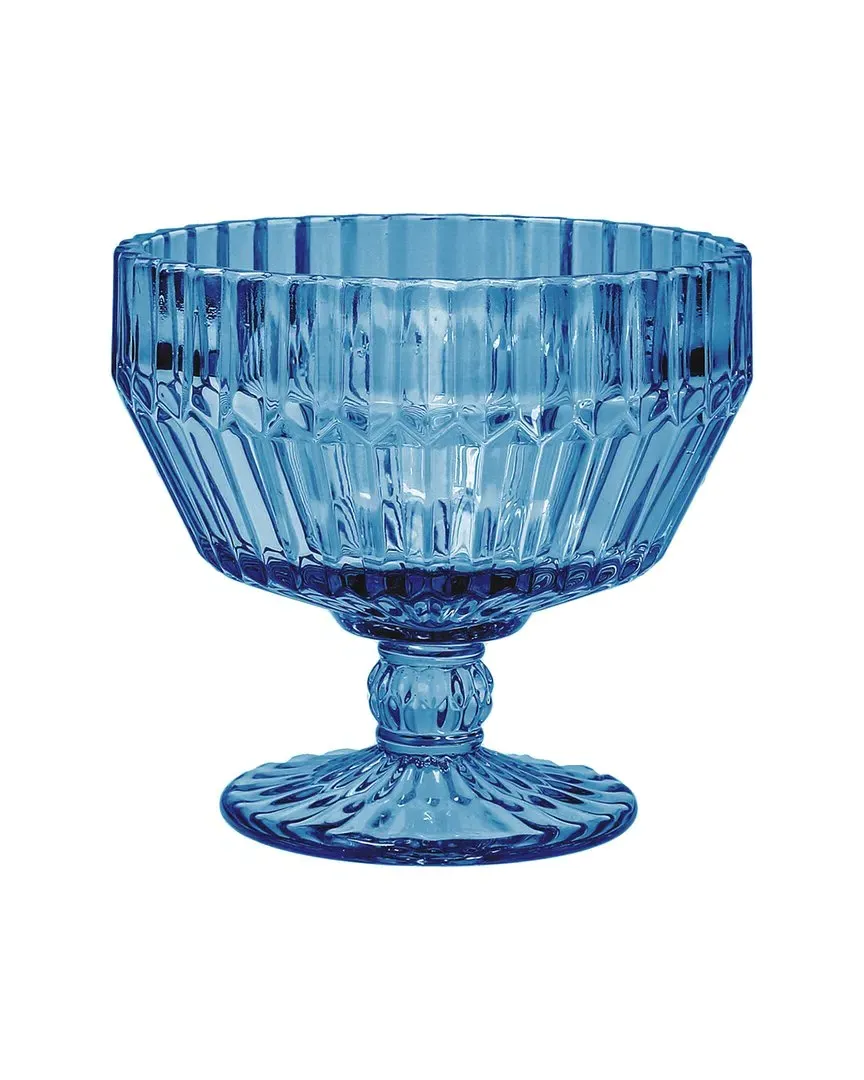 Archie Footed Dessert Bowls Set of 6 - Cornflower Blue, Glass