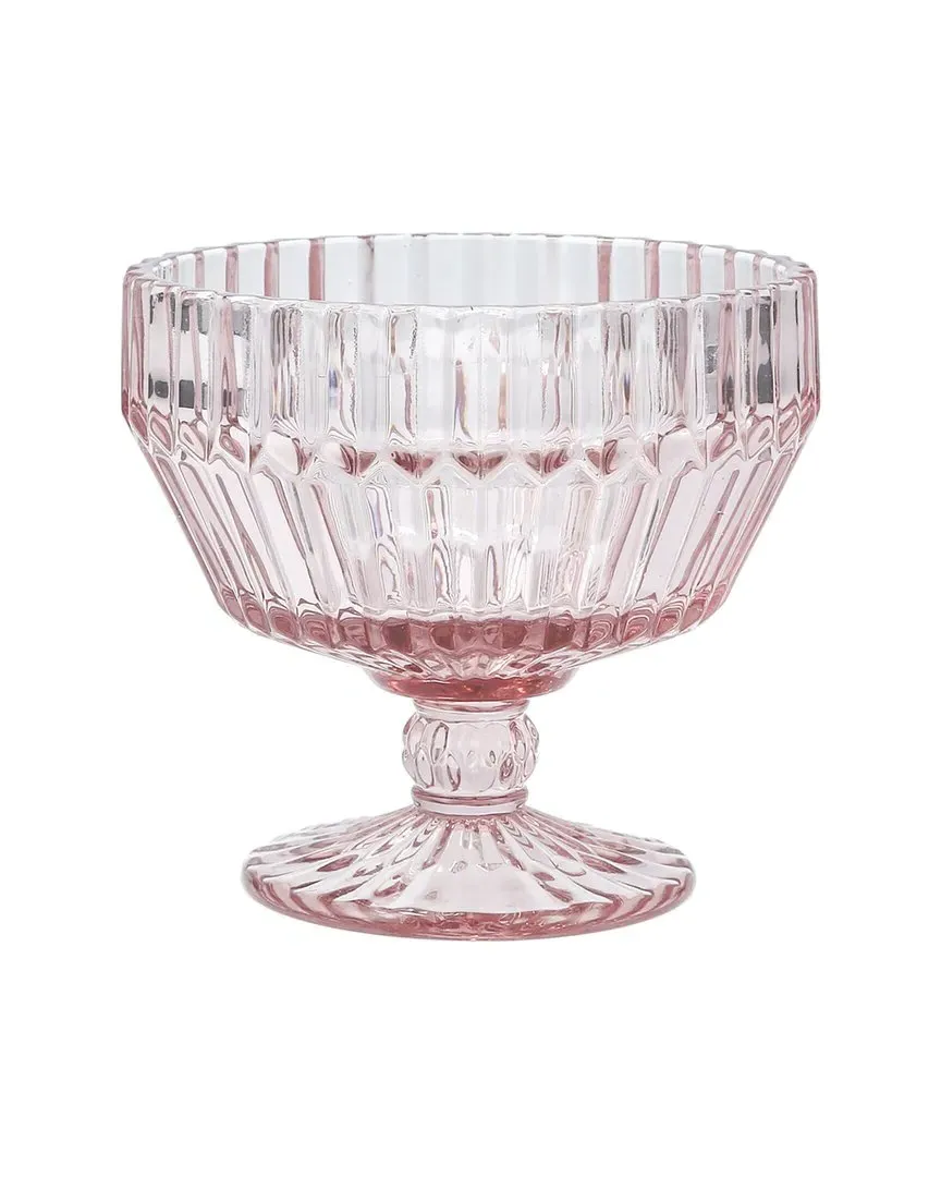Archie Footed Dessert Bowls Set of 6 - Pink, Glass