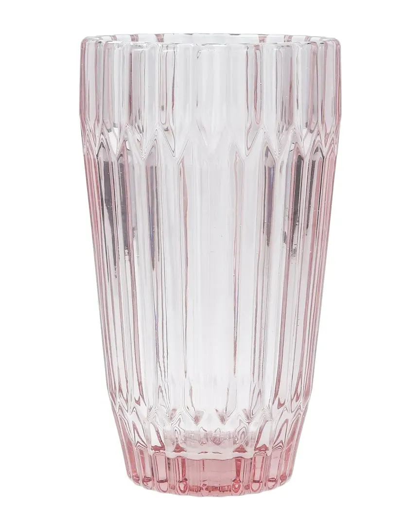 Archie Set of 6 Iced Beverage Glasses - Pink, Glass