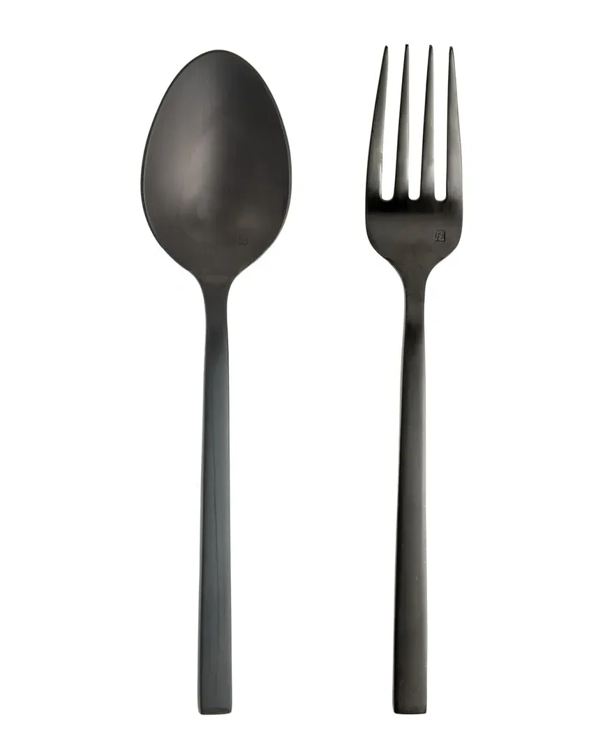Arezzo 2pc Serving Set - Brushed Black, Stainless Steel