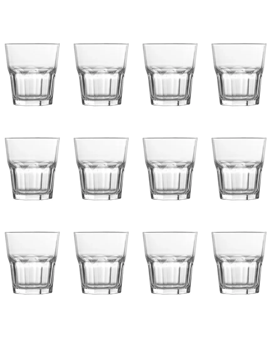 Chez Bistro 12oz Stackable Glasses Set of 12 - Clear