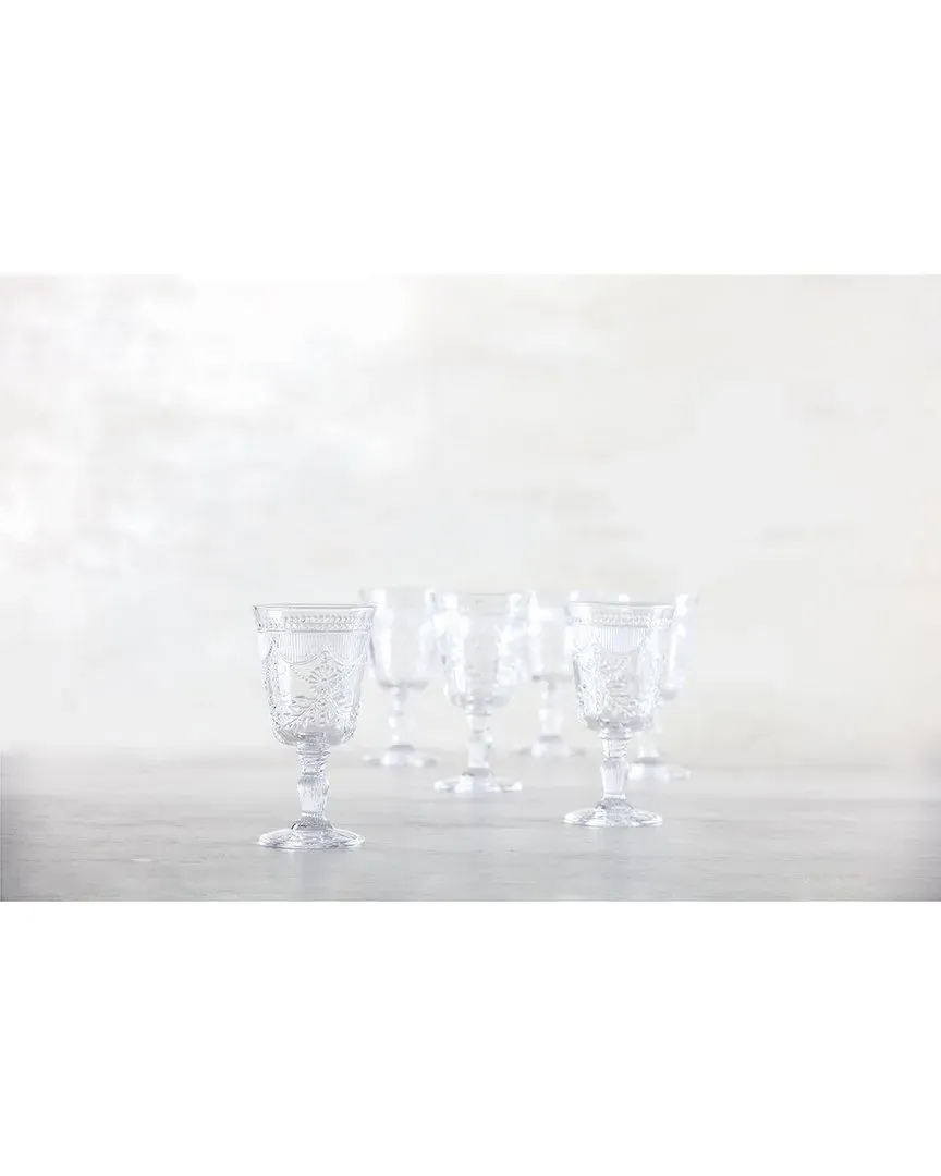 Debutante Set of 6 Goblet Glasses - Clear