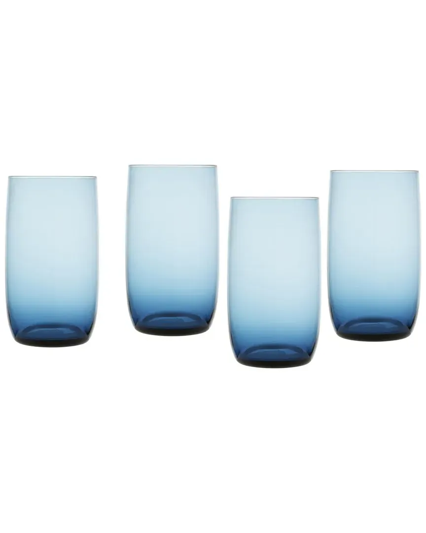 Gala Set of 4 Iced Beverage Glasses - Blue, Glass image