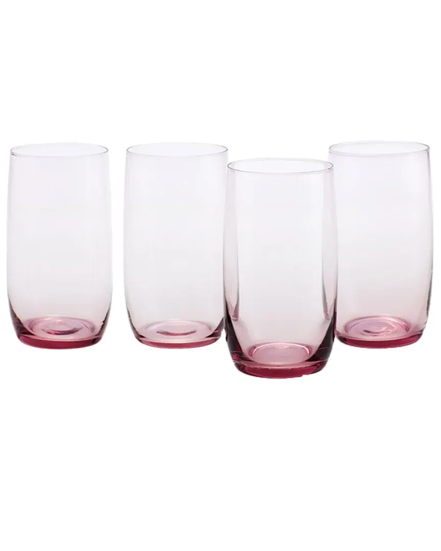 Gala Set of 4 Iced Beverage Glasses - Pink, Glass