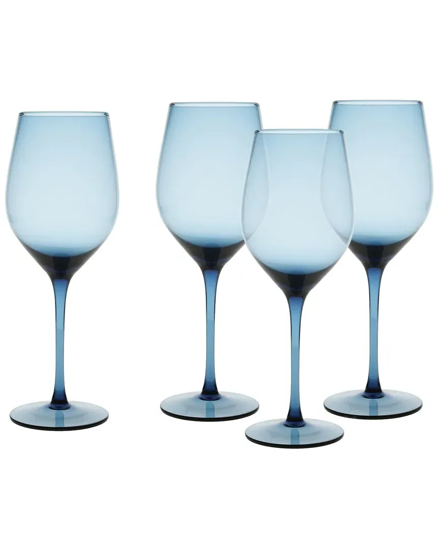 Gala Set of 4 Universal Wine Glasses - Blue, Glass