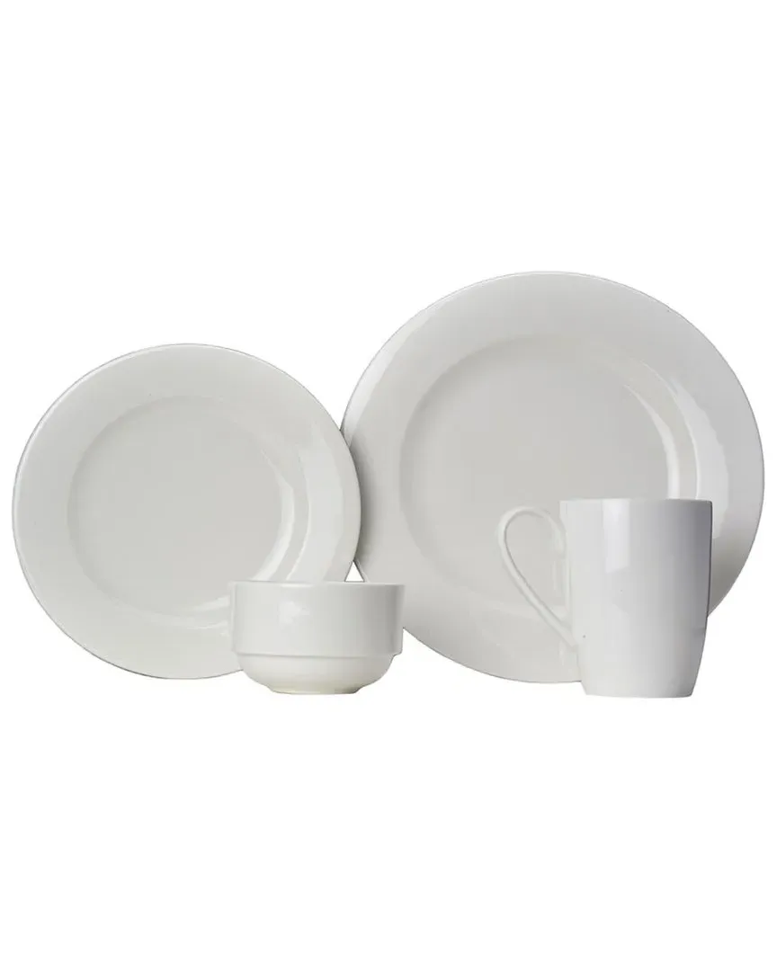 Ilona 16-Piece Dinnerware Set - White, Vitrified China