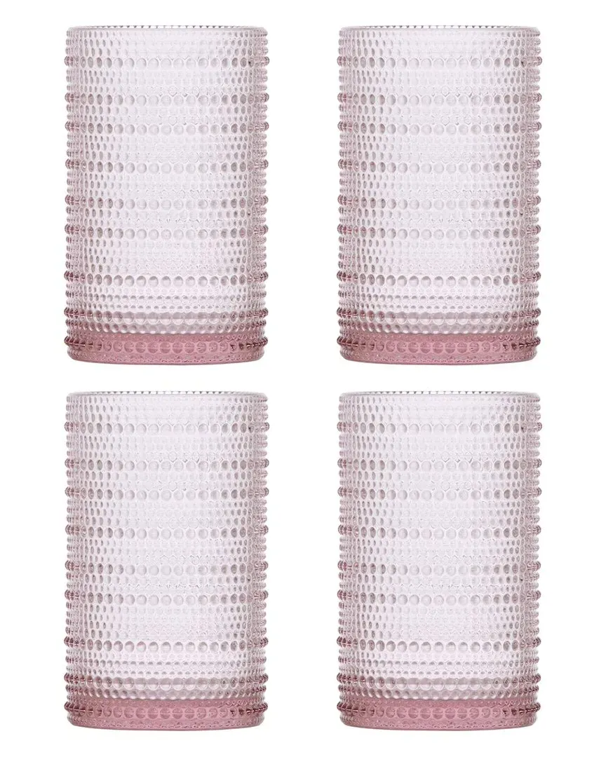 Jupiter 4pc Beverage Glasses - Pink, Glass