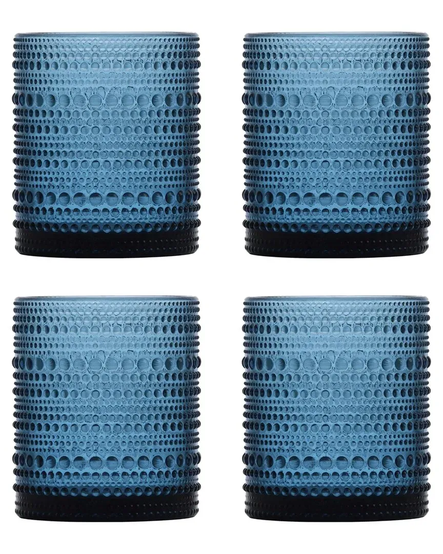 Jupiter 4pc Old Fashioned Glasses - Cornflower Blue, Glass