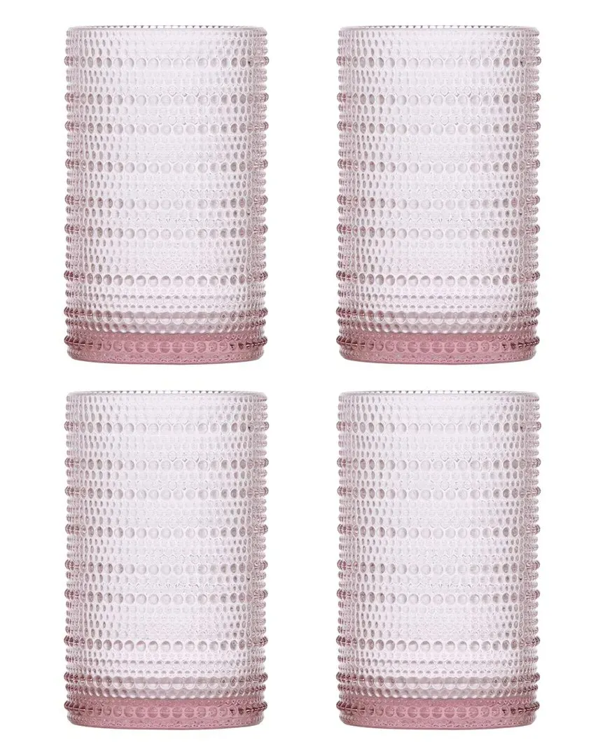 Jupiter 4pc Old Fashioned Glasses - Pink, Glass