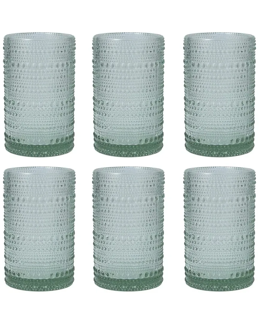 Jupiter 6pc Beverage Glasses - Sage Green, Glass