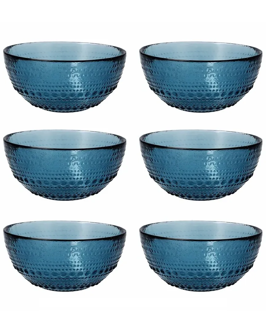 Jupiter 6pc Cereal Bowls - Cornflower Blue, Glass