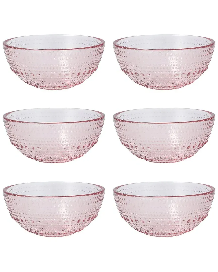 Jupiter 6pc Cereal Bowls - Pink, Glass