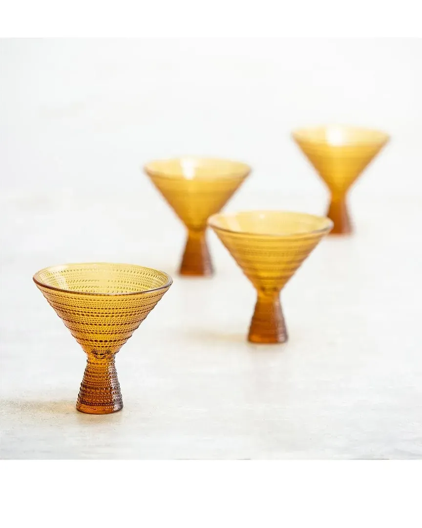 Jupiter Set of 4 Martini Glasses - Amber, Glass image