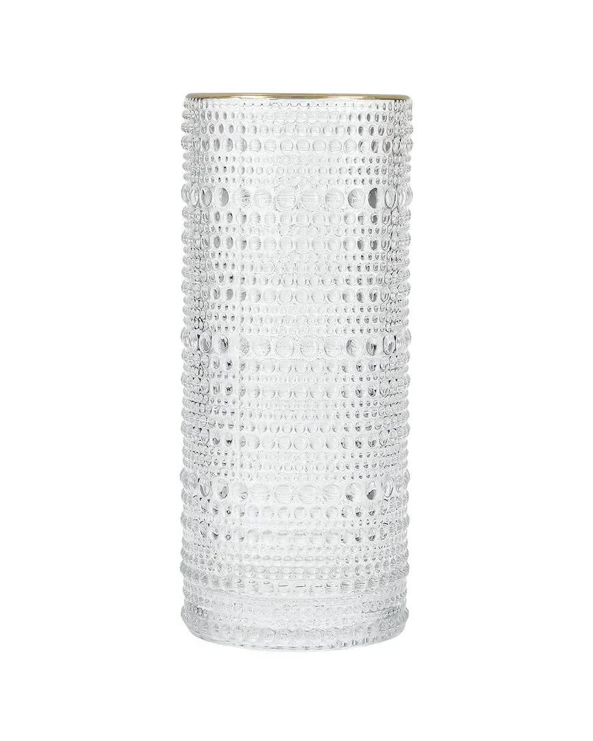 Jupiter Set of 6 Collins Glasses - Gold Rim Clear, Glass