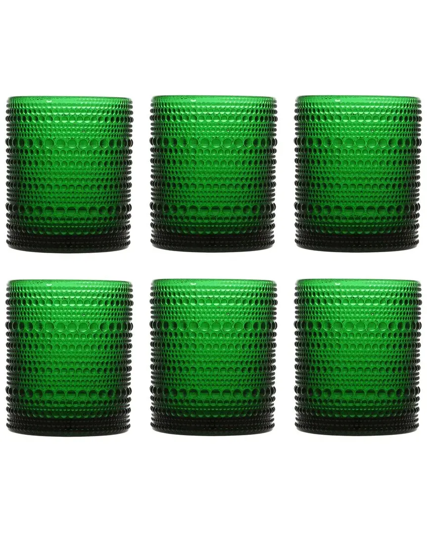 Jupiter Set of 6 DOF Glasses - Green, Glass
