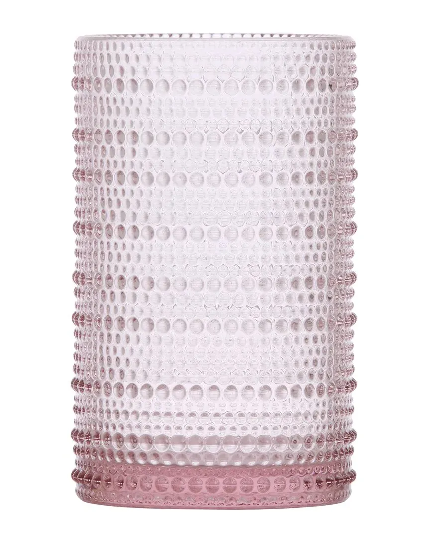 Jupiter Set of 6 Iced Beverage Glasses - Pink, Glass