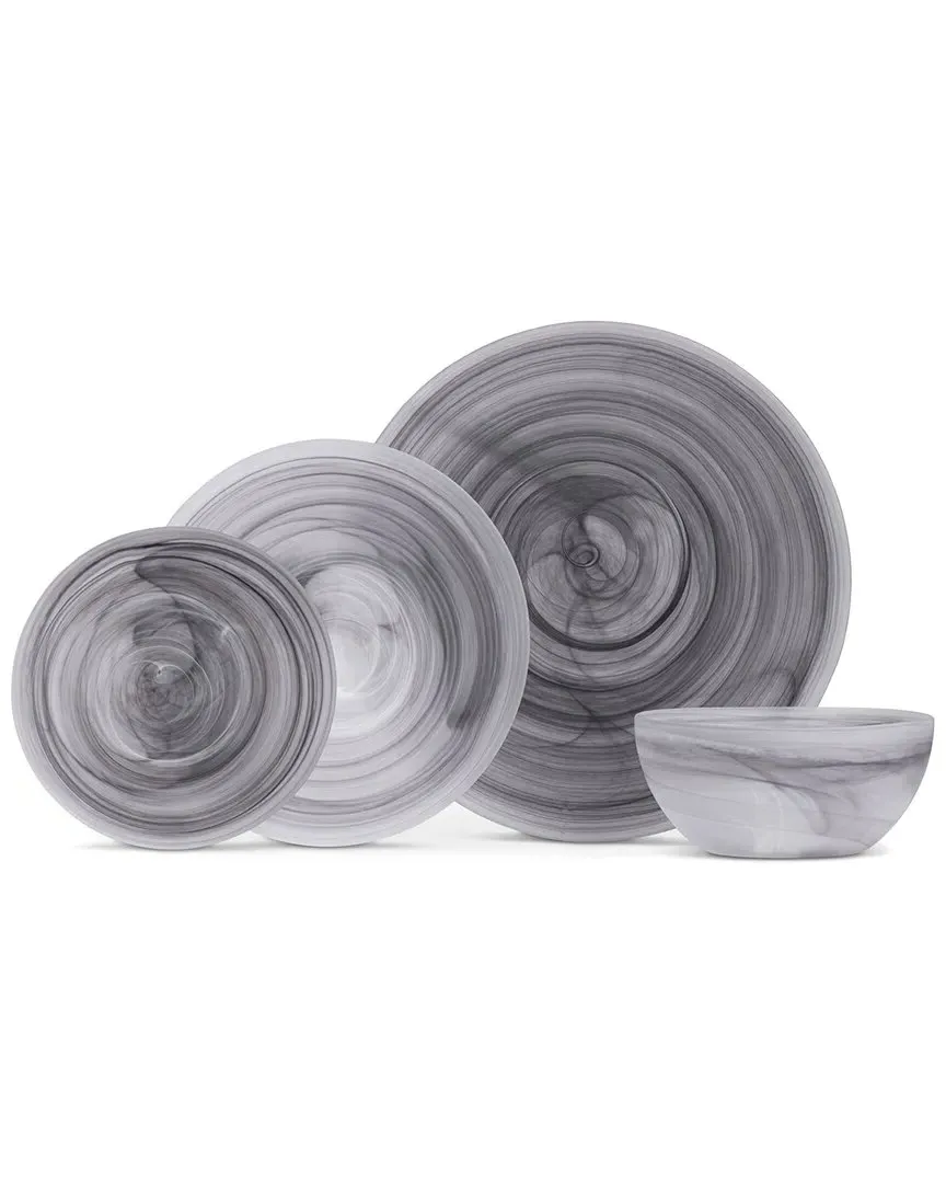 La Jolla 16pc Dinnerware Set Service For 4 - Grey, Glass image