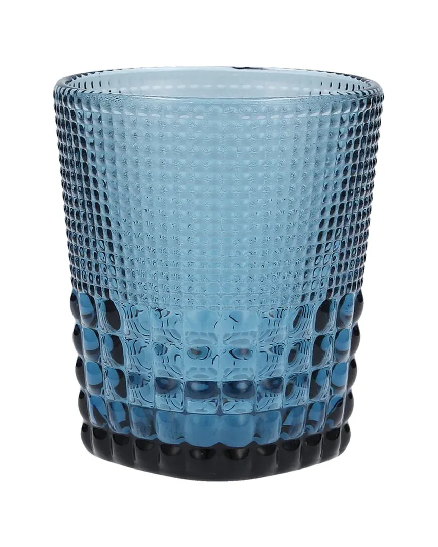 Malcolm Set of 6 Double Old Fashioned Glasses - Blue, Glass