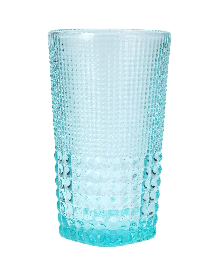 Malcolm Set of 6 Iced Beverage Glasses - Pool Blue, Glass