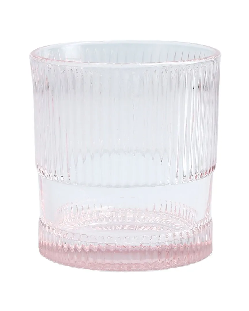 Noho Set of 4 Double Old Fashioned Glasses - Pink, Glass