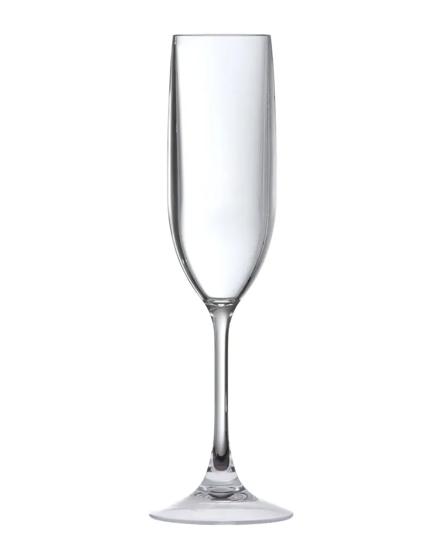 OutSide Set of 6 Flute Champagne Glasses - Clear