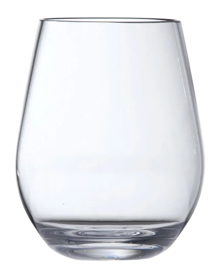 OutSide Set of 6 Stemless Red Wine Glasses - Clear image