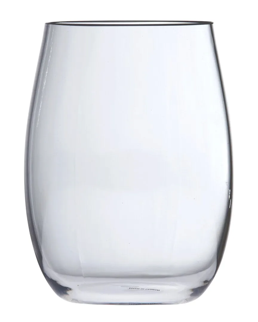 OutSide Set of 6 Stemless White Wine Glasses - Clear