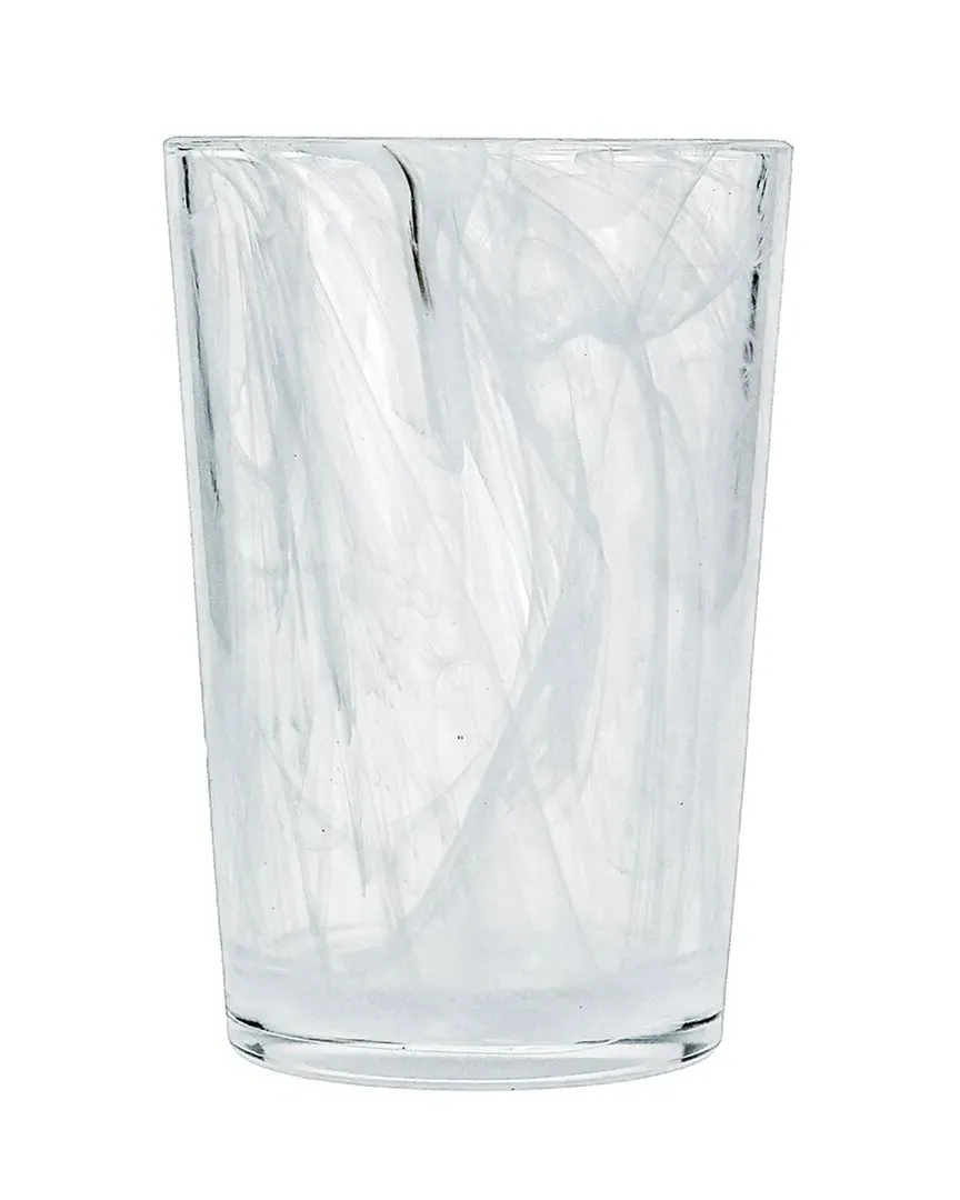 Set of 6 Swirl Iced Beverage Glasses - White