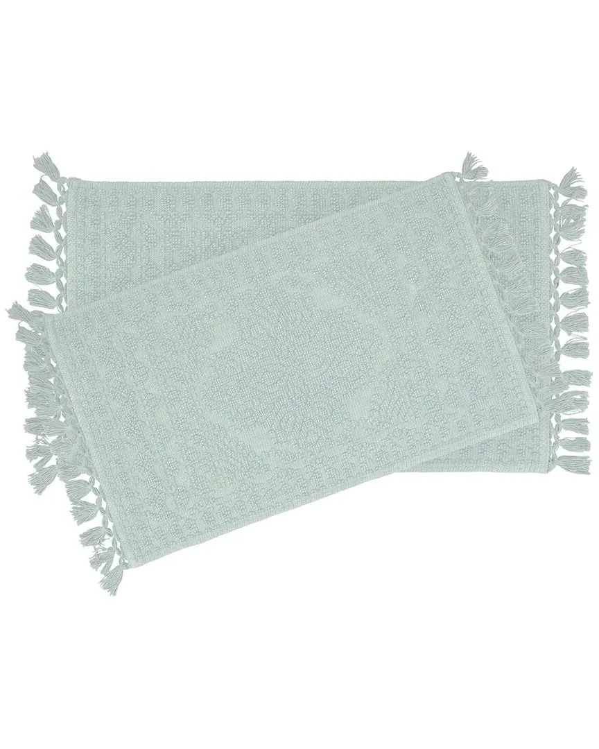 Nellore 2pc Fringe Bath Rug Set - Light Blue, Cotton