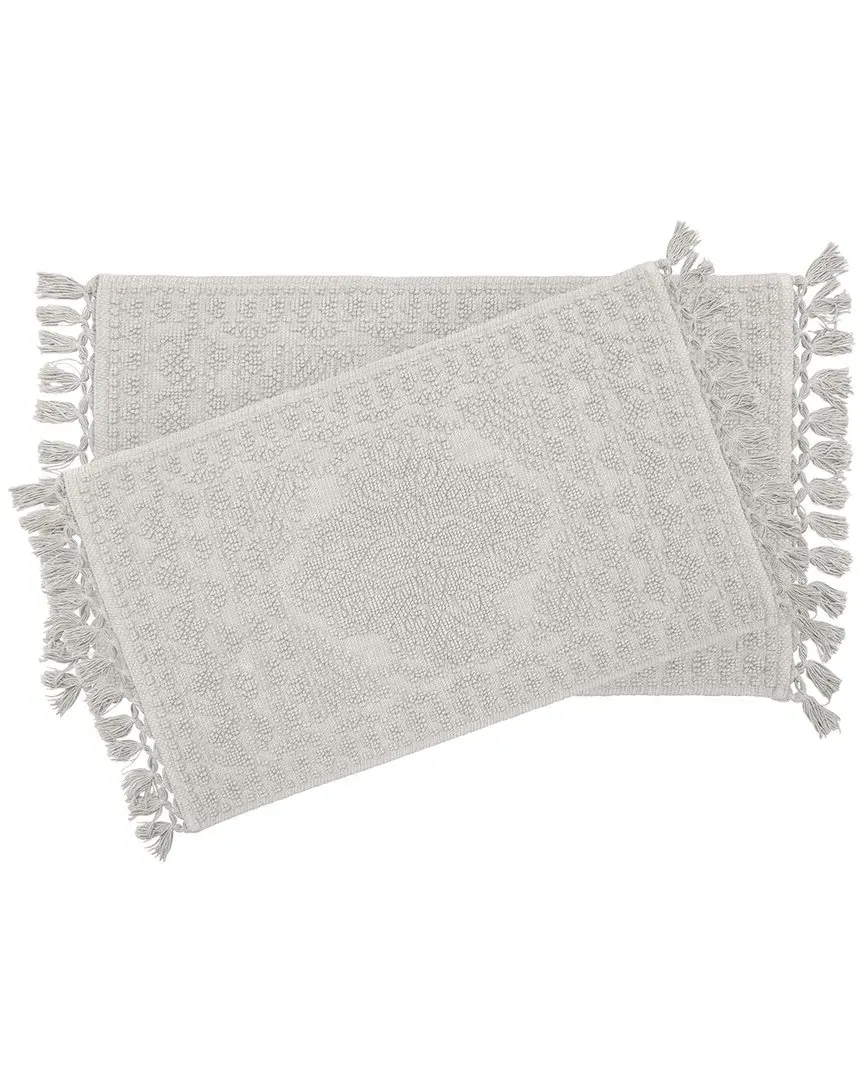 Nellore 2pc Fringe Bath Rug Set - Light Gray, Cotton image
