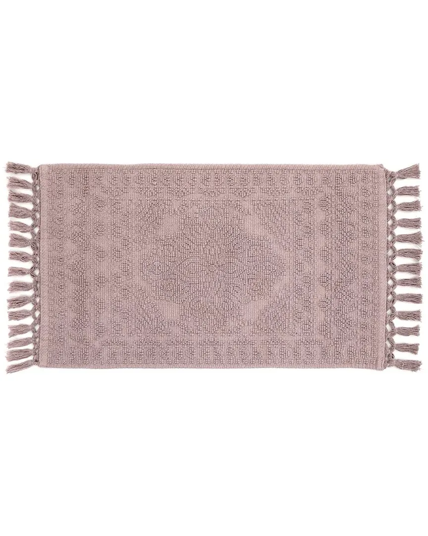 Nellore Fringe Cotton Bath Rug - Dusty Mauve image