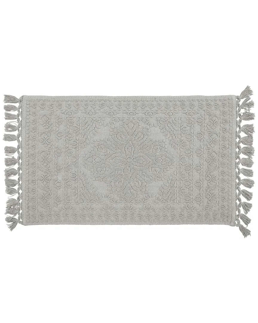 Nellore Fringe Cotton Bath Rug - Medium Gray