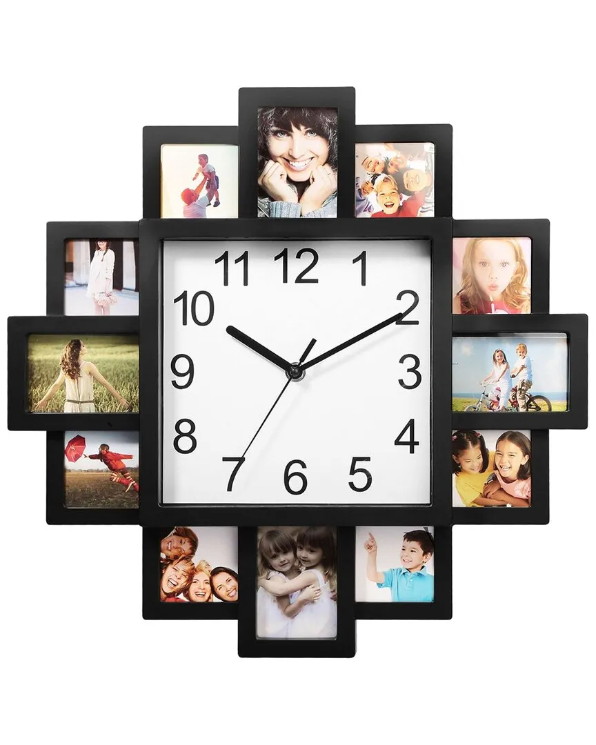 iMounTEK 12-Picture Collage Wall Clock - Black image
