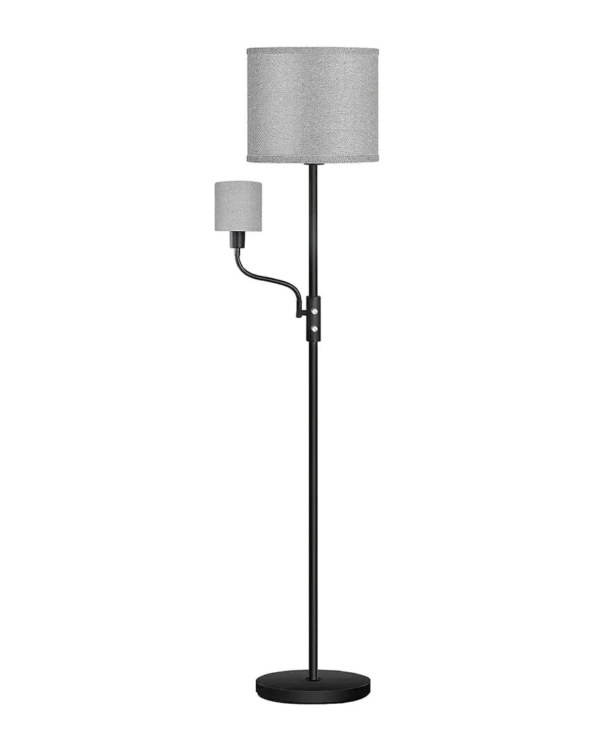 iMounTEK Dual Head Floor Lamp with Reading Light - Grey, Linen image
