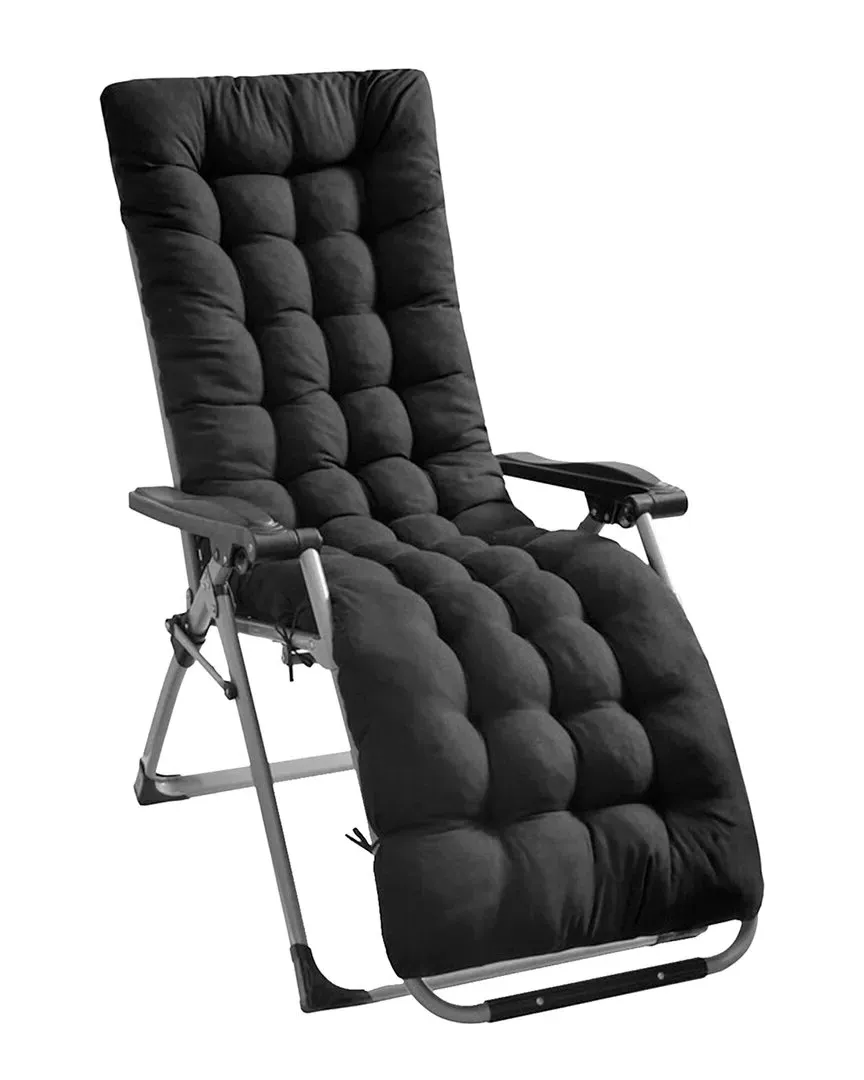 Indoor/Outdoor Chaise Lounger Cushion - Black, Polyester image