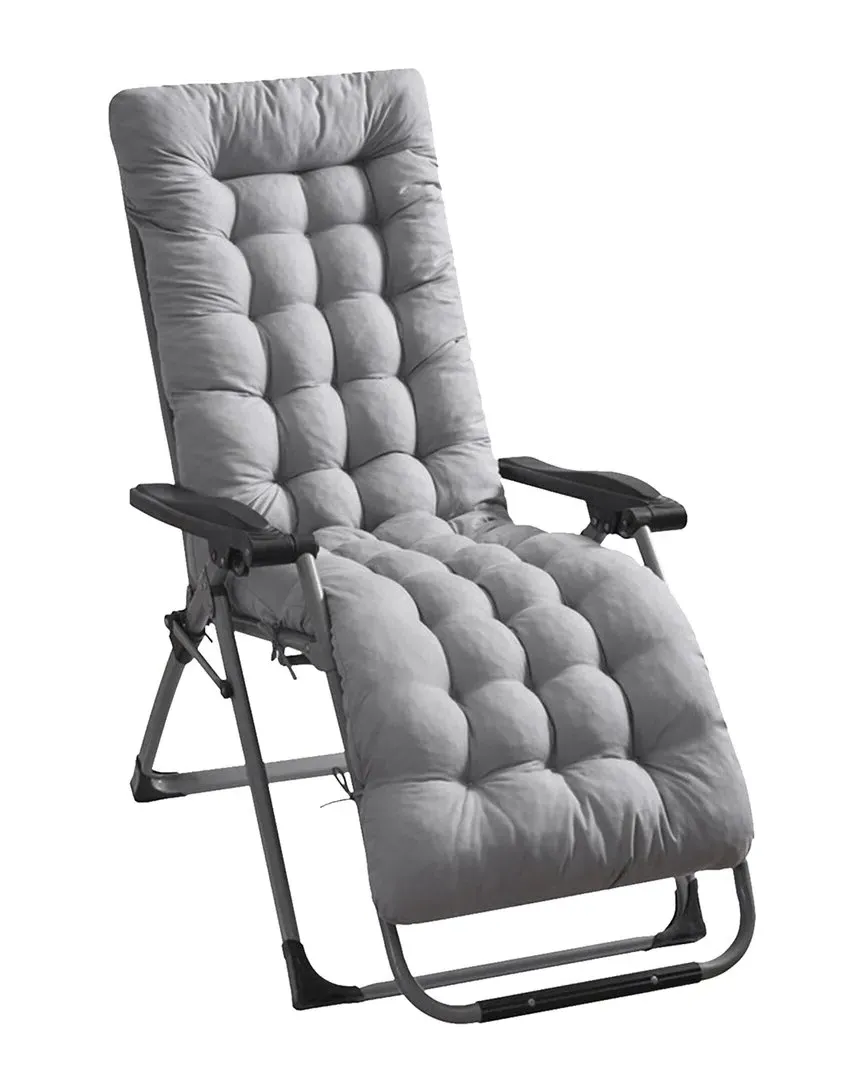 Indoor/Outdoor Chaise Lounger Cushion - Grey, Polyester