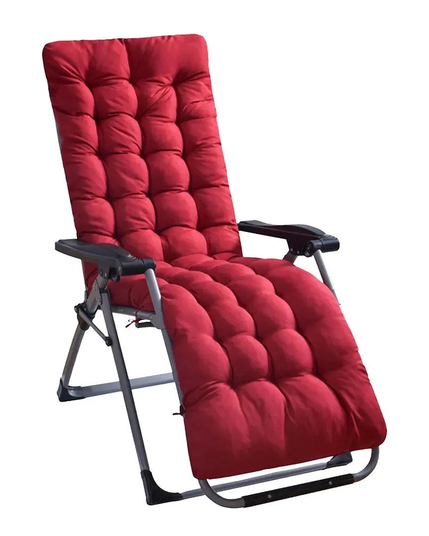 Indoor/Outdoor Chaise Lounger Cushion - Red, Polyester